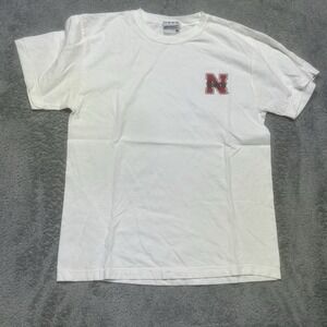 Vintage‎ Nebraska Cornhuskers Shirt Men's M White Football NCAA Big Cotton UNL